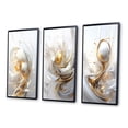 thumbnail image 3 of Designart "Golden Sphere Fractal" Fractals Framed Wall Art Set Of 3 - Gold Transitional Frame Canvas Set For Living Room Decor, 3 of 6