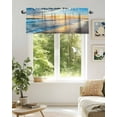 thumbnail image 5 of Ocean Beach Sunset Kitchen Valances for Windows Blue Coastal Seascape Valance Curtains&nbsp; for Kitchen /Living Room/Bedroom/ Bathroom Decor, 54"x18 " ,Rod Pocket 1 Panel,, 5 of 7