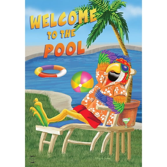 Briarwood Lane Garden Flag 12x18 For Outdoor Welcome To the Pool Summer For Summer Garden Flag Flags For Outside