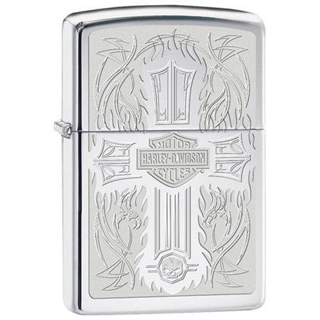 Zippo HD Harley Davidson Cross High Polish Chrome 28982