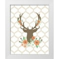thumbnail image 1 of Robinson, Tamara 20x24 White Modern Wood Framed Museum Art Print Titled - Deer Flowers I, 1 of 4