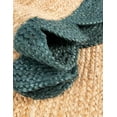 thumbnail image 4 of 2x5 Ft Green & Natural Jute Premium Scalloped Jute Rug – Handcrafted Natural Braided Carpet for Living Room, Bedroom, Entryway – Boho Home Decor, 4 of 5