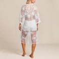 thumbnail image 4 of Women's Lace Floral Dress Loose Kaftan Boho Roomy Kimono Beach Bikini Cover Up Dresses Swimsuit Sarong Cover Ups for Women Bathing Suit Dress Cover Ups Women Bikini Cover up Pants Cover up Stick for, 4 of 6