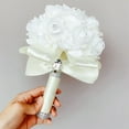 thumbnail image 2 of Kmbangi Artificial Wedding Bride Bouquet Romantic Handheld Bridesmaid Flower with Ribbon, 2 of 9