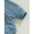 thumbnail image 6 of Cenuakty Baby Girls Boys Sweatshirts Rompers Solid Color Crew Neck Long Sleeve Toddler Jumpsuits Fall Clothes Infant Bodysuits, 6 of 8