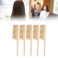 thumbnail image 1 of Hair Tail Comb, Rounded Teeth Bamboo Hair Coloring Safe Lightweight  Tail Parting Comb  For Home For Barber, 1 of 8