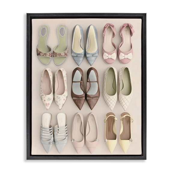 Beatrice's Closet Shoes Black Framed Floater Canvas Wall Art, design by Annabelle Hall