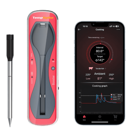 ThermoPro TempSpike 500FT Truly Wireless Meat Thermometer Bluetooth enabled with LED indicator