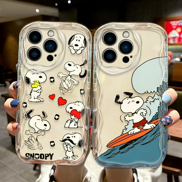 Iively-Funda de Snoopy de dibujos animados para iPhone, carcasa de