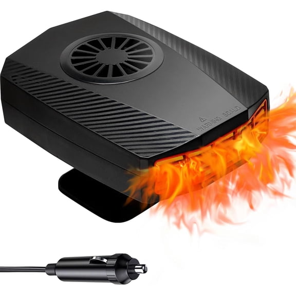 Portable Car Heater More Chioce Car Heater Windshield Defroster Demister 360 Degree Adjustment Low Noise Air Heating Fan Plug in Cigarette Lighte