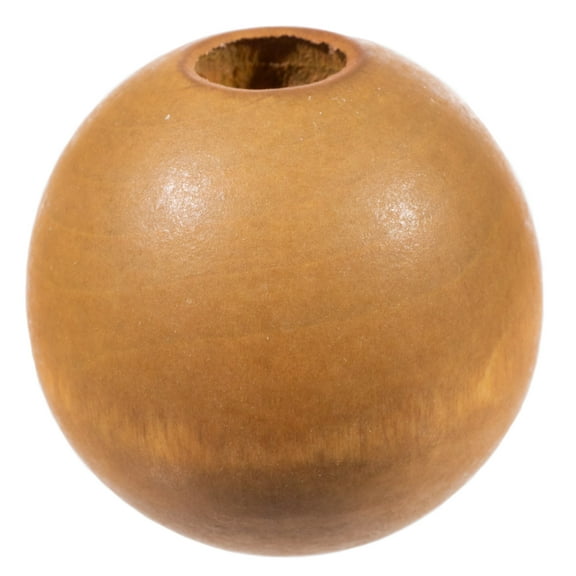 Craft County Round Wooden Beads for DIY Jewelry Making Necklaces & Bracelets or Macrame Crafts - Multiple Sizes & Paint / Stain Options Available