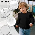thumbnail image 6 of Uorisanigo Toddler Girl Black Sweatshirt Crewneck Long Sleeve Shirts Tops 1-2T Kids Oversized Sweatshirts Ruffle Shoulder Pullover Hoodies Tops Fall Winter Spring Clothes, 6 of 7