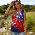 thumbnail image 5 of 250th Anniversary Tank Tops for Women 2026 - Patriotic Tie-Dye Square Neck Sleeveless Tees - 1776-2026 USA Star Print Casual Summer Blouse Blue L, 5 of 6