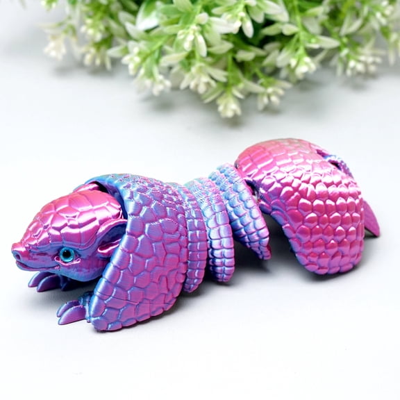 3D Printed Armadillo,Flexible Joint Animal lacertid Figurines,Realistic Eyes, Home Office Decor,Fidget Toy for Adults Teens Boy Festival Gifts