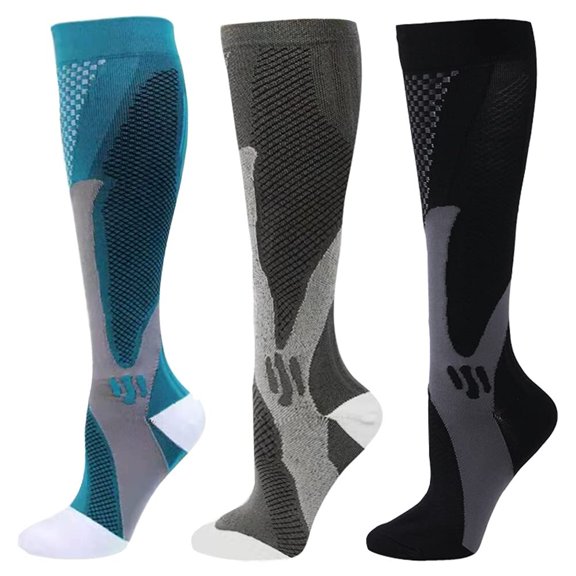 3 Pairs Copper Compression Socks for Women & Men Circulation 15-20 mmHg - Better Blood Flow, Swelling , Best Support for Medical, Running, Nursing