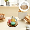 thumbnail image 4 of Eease Clear Glass Dessert Cheese Cloche Dome with Wood Serving Tray Wooden Cupcake Holder for Cake Desert Salad Storage Display, 4 of 5
