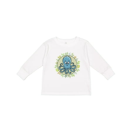 

Inktastic Octopus Cute Ocean Sea Creature Boys or Girls Long Sleeve Toddler T-Shirt