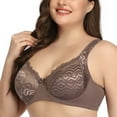 thumbnail image 3 of Sokhug Women's Plus Size Bra,Casual Lace Shaping Cup Plus Size Extra-Elastic Wirefree Underwear, 3 of 5
