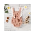 thumbnail image 3 of Xingqing Infant Baby Girls Rompers Ruffles Lace Sleeveless Solid Color Corduroy Backless Jumpsuits Pink 12-18 Months, 3 of 9