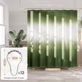 thumbnail image 4 of Shower Curtain Green, 72x72 Washable Cloth Ombre Sage Green Shower Curtains for Bathroom, Fabric Rustic Farmhouse Shower Curtain Set with Hooks, Modern Camper RV Dorm Stall Shower Curtain, 4 of 6