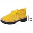 thumbnail image 5 of Knit Oxford Shoes for Women Lace up Breathable Mesh Solid Color Classic Lug Sole Low Heel Elastic Slip on Dress Shoes Yellow Size 7.5, 5 of 8