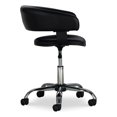 thumbnail image 4 of Linon Jensen Chrome Gas Lift Upholstered Desk Chair with Wheels in Black, 4 of 14