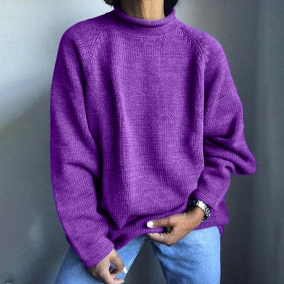 Only Moment Multicolor Sweaters for Women Crew Neck Long Sleeve Tops Fall Winter Clothes Crewneck Cozy Outfits Pullover S