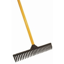 Durable Rubber Tine Garden and Landscape Rake With Solid Steel 60 in Pole