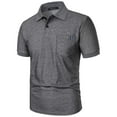 thumbnail image 4 of DAETIROS Men Polo Shirts Short Sleeve Solid Fashion Mens Summer Clothes Dark Gray Size S-3XL, 4 of 5