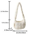 thumbnail image 4 of Bolsos acolchados de nailon para mujer, bolsos de hombro, bolsos de compras pequeños Hobo (blanco), 4 of 8