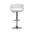 thumbnail image 2 of Powell White Faux Leather Barrel & Chrome Adjustable Height Bar Stool, 2 of 10