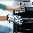 thumbnail image 2 of Blue Pioneer Flower Kitchen Oven Mitt and Pot Holder Sets 2 Pcs for Baking, Cooking and Grilling, Heat Resistant Up To 392 °F, 2 of 7