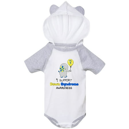 

Inktastic I Support Down Syndrome Awareness Elephant with Balloon Gift Baby Boy or Baby Girl Bodysuit