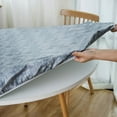 thumbnail image 4 of Round Fitted Vinyl Tablecloth with Elastic Edge 100% Waterproof Oil Proof PVC Table Cloth Wipe Clean Table Cover for Indoor and Outdoor, Marbling, 36" - 44", 4 of 6