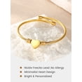 thumbnail image 6 of KeyStyle Adjustable Heart Bangle Bracelet for Women 14K Gold Plated Christmas Birthday Anniversary Gifts for Wife Mom Friend, 6 of 11