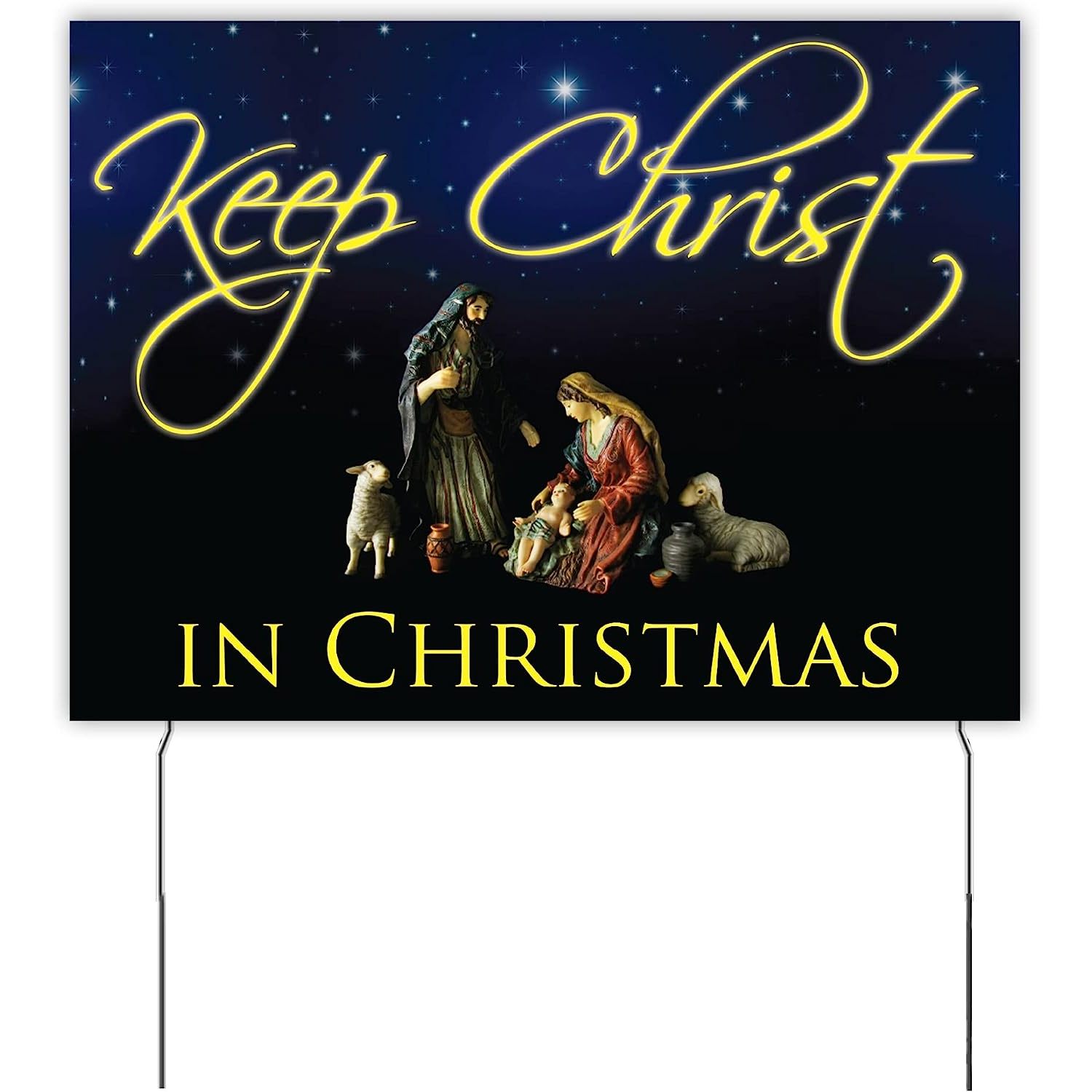 HElectQRIN Yard Sign Outdoor Lawn Decorations "Keep Christ in