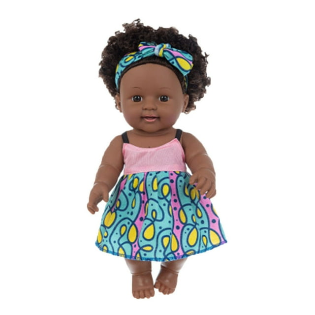 Teissuly Black Black Baby Cute Curly Black 30CM Vinyl Baby Toy Teissuly WER202311213872