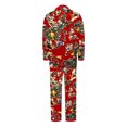 thumbnail image 5 of Zwiiyzr Family Christmas Pajamas Matching Sets for Dad Men Christmas Fashion Lattice Print Long Sleeved Jumpsuit Family Parent-Child Wear Red-Dad, 5 of 6