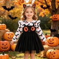 thumbnail image 2 of Weebloom Halloween Toddler Girls Dresses Tutu Bat Dress Up Party Long Sleeve Stage Performance Outfit Clothes Girl Dress White 2-3 Years, 2 of 9