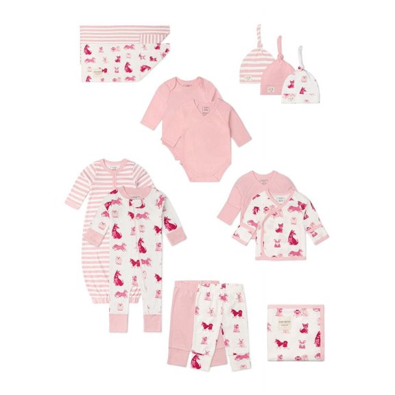 Paris Hilton x Monica   Andy Organic Cotton Baby 14 Piece Gift Box Set, Sizes Preemie- 0/3 Months