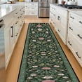 thumbnail image 5 of Green Pink Floral Vintage Hallway Runner Rug, 60x18 Inches William Morris Style Long Floor Mat, Non-Slip Washable Botanical Art Rug for Entryway Kitchen, 5 of 9