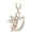 Rose, variant on 14K White Gold Finish Round Cut White Diamond 925 Sterling Silver Diamond Cute Elf Angele With G Initial Letter Pendant Necklace for Women