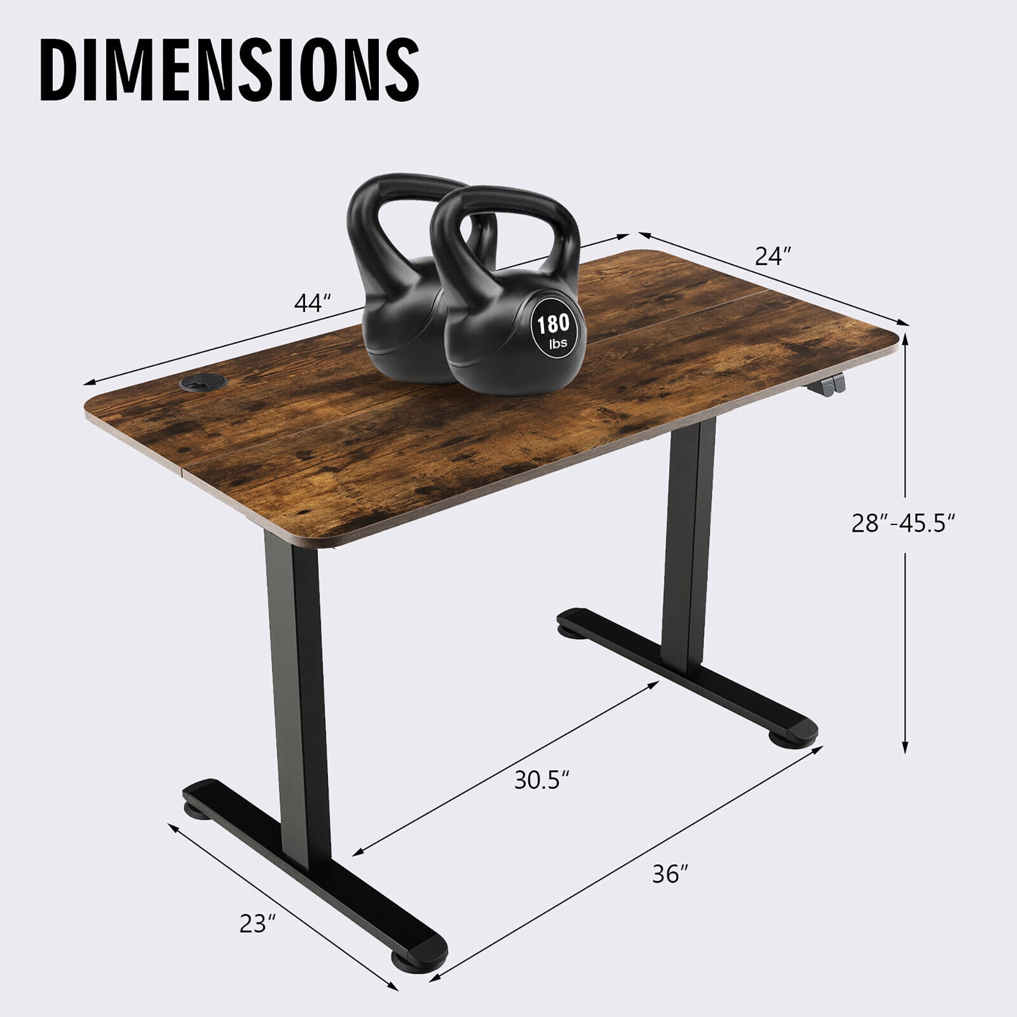 Gymax Electric Standing Desk Adjustable Stand up Computer Desk Anti-collision Rustic