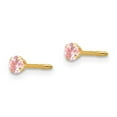 thumbnail image 2 of Madi K 14k  3mm Pink CZ Screwback Post Earrings, 2 of 5