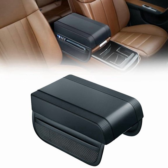 Universal Car Armrest Booster Cushion, New Memory Cotton Box Pad Auto Center Console Black