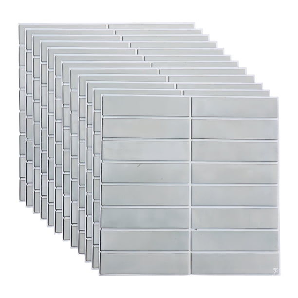 12 piezas de azulejos autoadhesivos de 30 x 30 cm para baño, cocina, impermeables y resistentes al aceite.