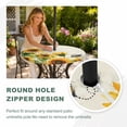 thumbnail image 4 of Round Outdoor Tablecloth with Umbrella Hole and Zipper, Sunflower Leaves Tablecloth with Elastic Waterproof, Bee Spring Retro Farmhouse Patio Table Covers for 45" - 54" Picnic Pool Tables, 4 of 9