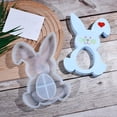thumbnail image 4 of Silicone Rabbit Easter Egg Sitting Rabbit Silicone Casting Rabbit Silicone Animal Silicone for Resin 3d Glass Paperweight Kits Resin Silicone Glass Holder Coloring Transparent Ring Blanks 7x10 Flower, 4 of 6