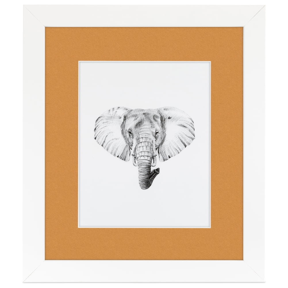 ArtToFrames 22x28 Matted Picture Frame with 18x24 Single Mat Photo Opening Framed in 1.25 Satin White Frame and 2 Amber Mat (FWM-3966-22x28)