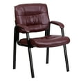 thumbnail image 2 of Emma + Oliver Burgundy LeatherSoft Executive Reception Chair with Black Metal Frame, 2 of 12